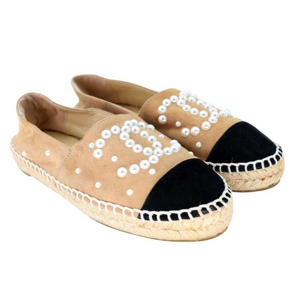 COPY - Chanel Espadrille 36 Suede Mother of Pearl CC Flats CC-S0207P-C043 - Picture 5 of 11